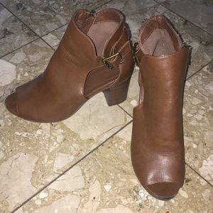 Brown heeled boots